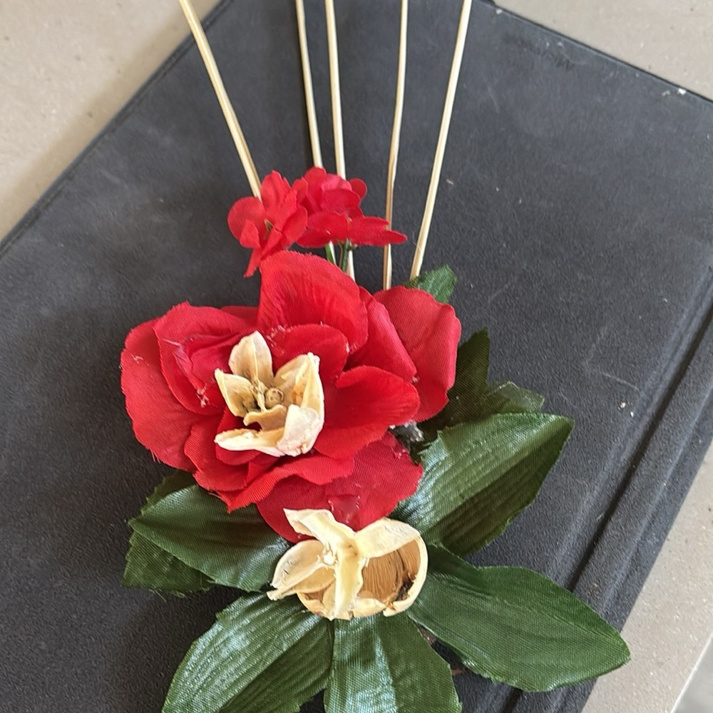 Elegant aloha tiki hair, design clips, and wrist, corsages all handmade